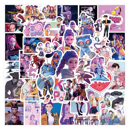 110 Stück Kpop Stickers, Coole Anime-Filme-Aufkleber, Vinyl Wasserdichte Graffiti Aufkleber für Laptop Gepäck Party Supplies, Jugendliche und Erwachsene von Keulablen