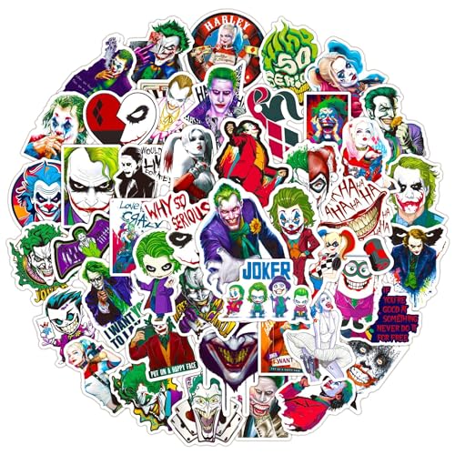 50pcs Gotham Joker Aufkleber, Horror Rolle Aufkleber, Graffiti bunte wasserdichte Vinyl Aufkleber für Laptop Skateboard Wasserflasche, Jugendliche und Erwachsene 50pcs Gotham Joker Aufkleber, Horror Rolle Aufkleber, Graffiti bunte wasserdichte Vinyl Aufkleber für Laptop Skateboard Wasserflasche, Jugendliche und Erwachsene von Keulablen