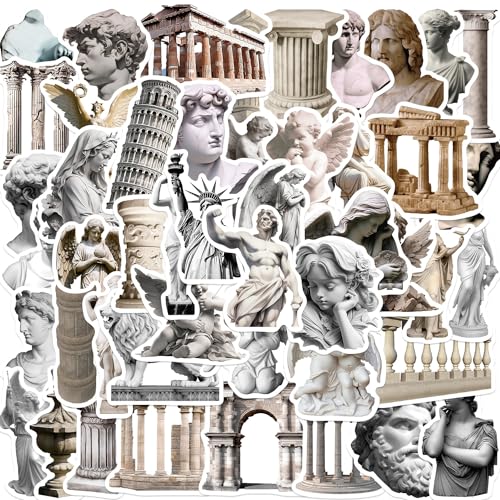 Berühmte Kunststatuen Stickers, 50 Stück Vintage Geschichte künstlerische Aufkleber, Vinyl Waterproof Aesthetic Decals für Laptop Skateboard Telefon, Teens und Erwachsene Berühmte Kunststatuen Stickers, 50 Stück Vintage Geschichte künstlerische Aufkleber, Vinyl Waterproof Aesthetic Decals für Laptop Skateboard Telefon, Teens und Erwachsene von Keulablen