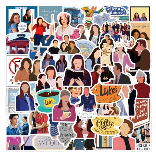 Gilmore Girls Stickers, 110 Stück Cooler TV Show Sticker Set, Vinyl Wasserdichte Aufkleber für Wasserflasche Laptop Skateboard Gitarre Reisekoffer, Jugendliche und Erwachsene von Keulablen