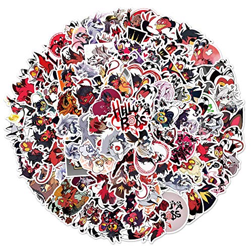 Helluva Boss Aufkleber, Anime-Cartoon-Boss-Aufkleber, Vinyl, wasserdicht, Graffiti-Aufkleber für Laptop, Wasserflasche, Skateboard, Kinder und Jugendliche, 100 Stück Helluva Boss Aufkleber, Anime-Cartoon-Boss-Aufkleber, Vinyl, wasserdicht, Graffiti-Aufkleber für Laptop, Wasserflasche, Skateboard, Kinder und Jugendliche, 100 Stück von Keulablen