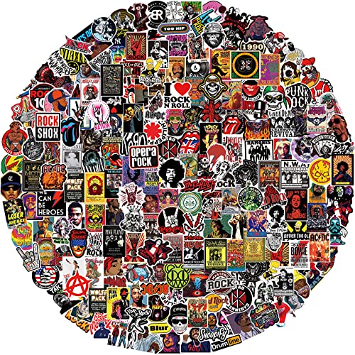 Rock and Roll Aufkleber, 200pcs Rock Band Punk Aufkleber, Heavy Metal Punk Musik Band Wasserdichte Vinyl für Gitarre Skateboard Laptop Koffer, Jugendliche Kinder Erwachsene von Keulablen