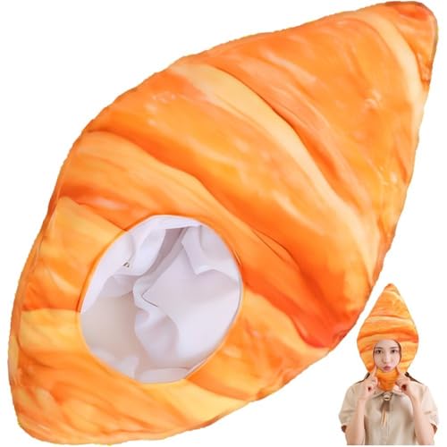 Cartoon Croissant-förmiger Hut, Gefüllte Kopfbedeckung, Kostüm, Plüsch-Croissant, Foto-Requisiten, Cartoon-hörner-kostüm Für Party, Halloween von Keuyeo