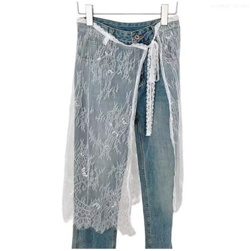 Keuyeo Damen-Maxirock Blumenspitze Und Hoher Taille, A-Linie, Rüschenrock, Lässig, Locker, Netzstoff, Zum Binden, Sommer, Y2k, Sexy Strandüberzug Keuyeo Damen-Maxirock Blumenspitze Und Hoher Taille, A-Linie, Rüschenrock, Lässig, Locker, Netzstoff, Zum Binden, Sommer, Y2k, Sexy Strandüberzug von Keuyeo