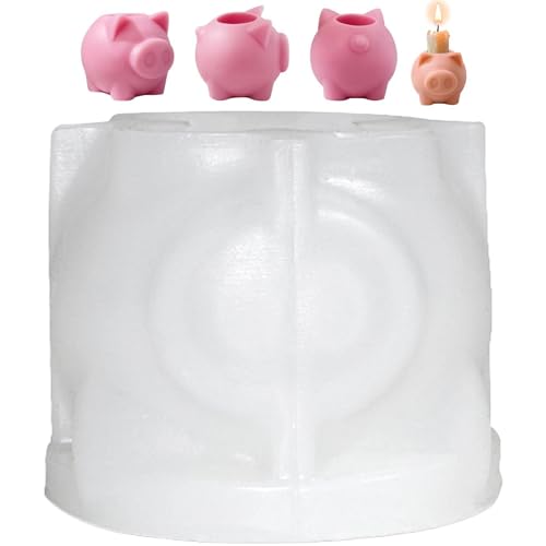 Keuyeo Silikon-kerzenhalter-Form, Niedliche Schweinchen-Form, Teelicht-silikonformen, Epoxidharz-gussform Für DIY-Home-Party-Dekorationen von Keuyeo
