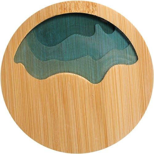 Untersetzer Aus Naturholz, Rund, Quadratisch, Teetassenmatte, Bambus-untersetzer, Kreatives Epoxidharz, Transparentes Kunsthandwerk von Keuyeo