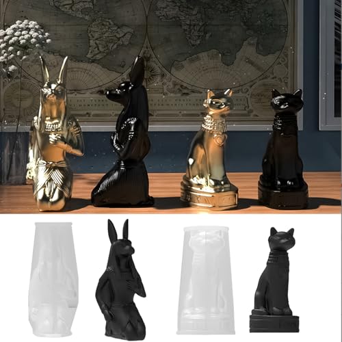 2 Stück Hund Silikon Formen, Katze Silikonform, 3D Silikonform-Kerzenformen, Tier Gießformen Silikon, DIY Zur Herstellung, Für Kuchen, Seifen, Kerzen, Heimdekoration von Kewmayer