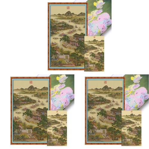 Kexpery Diamant-Malerei-Set, Landschaft, 75 x 130 cm, bedruckte Leinwand, umweltfreundliche Baumwolle, 11 CT, Teil-Stickgarn Kexpery Diamant-Malerei-Set, Landschaft, 75 x 130 cm, bedruckte Leinwand, umweltfreundliche Baumwolle, 11 CT, Teil-Stickgarn von Kexpery
