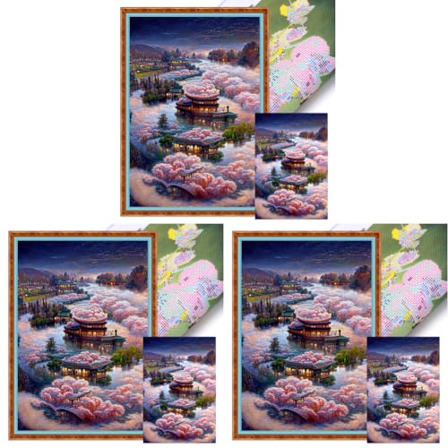 Kexpery Kreuzstich-Set, Landschaft, bedruckt, 40 x 60 cm, DIY, 18 CT, Stickerei-Set für Heimdekoration und einzigartiges Geschenk von Kexpery