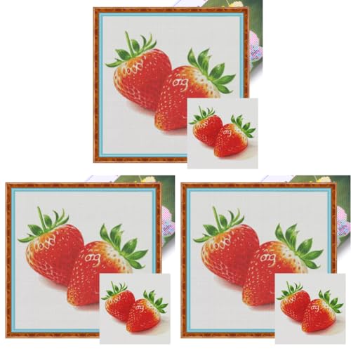Kexpery Kreuzstich-Set, Motiv: Erdbeere, 50 x 50 cm, 14 CT, ägyptische Baumwolle, Heimdekoration Kexpery Kreuzstich-Set, Motiv: Erdbeere, 50 x 50 cm, 14 CT, ägyptische Baumwolle, Heimdekoration von Kexpery