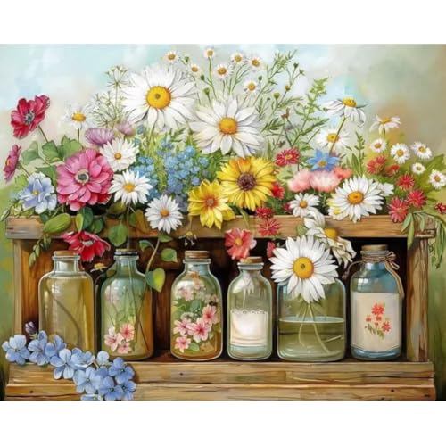 Kexpery Malerei Kit von Nummern auf Leinwand Kunst bildliche Blumen Haus Wanddekoration 50x40 cm Kexpery Malerei Kit von Nummern auf Leinwand Kunst bildliche Blumen Haus Wanddekoration 50x40 cm von Kexpery