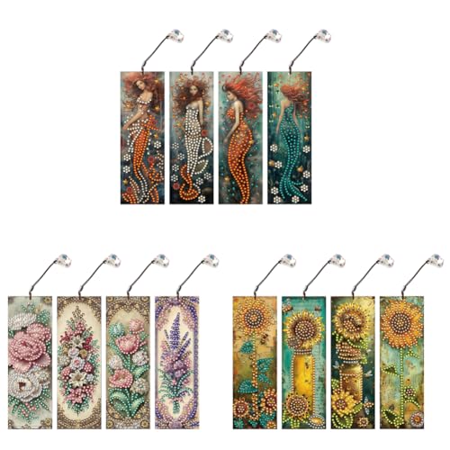 Lesezeichen zum Selbermachen, Tiere, Diamanten, mit Kristallanhängern, 4 Stück, für Anfänger, Zuhause, Büro, Geschenk Lesezeichen zum Selbermachen, Tiere, Diamanten, mit Kristallanhängern, 4 Stück, für Anfänger, Zuhause, Büro, Geschenk von Kexpery