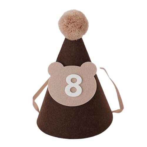 Kexpsogy Bezaubernder Geburtstagshut mit Bärenmotiv für weiche und bequeme Baby-Party-Kopfbedeckung mit Kinngürtel und Nummer 1–9 Kexpsogy Bezaubernder Geburtstagshut mit Bärenmotiv für weiche und bequeme Baby-Party-Kopfbedeckung mit Kinngürtel und Nummer 1–9 von Kexpsogy