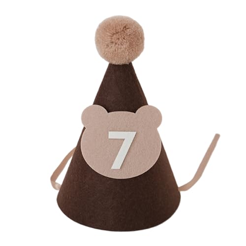 Kexpsogy Bezaubernder Geburtstagshut mit Bärenmotiv für weiche und bequeme Baby-Party-Kopfbedeckung mit Kinngürtel und Nummer 1–9 Kexpsogy Bezaubernder Geburtstagshut mit Bärenmotiv für weiche und bequeme Baby-Party-Kopfbedeckung mit Kinngürtel und Nummer 1–9 von Kexpsogy