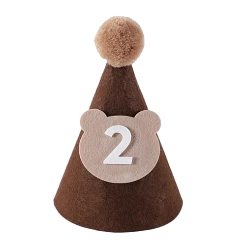 Kexpsogy Bezaubernder Geburtstagshut mit Bärenmotiv für weiche und bequeme Baby-Party-Kopfbedeckung mit Kinngürtel und Nummer 1–9 Kexpsogy Bezaubernder Geburtstagshut mit Bärenmotiv für weiche und bequeme Baby-Party-Kopfbedeckung mit Kinngürtel und Nummer 1–9 von Kexpsogy