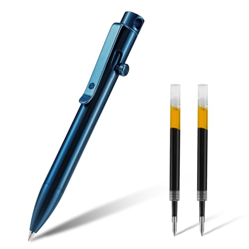 KeyUnity KP03BL Kugelschreiber aus Titanlegierung mit Clip, einziehbarer EDC-Taschenstift aus Metall für den täglichen Gebrauch von KeyUnity