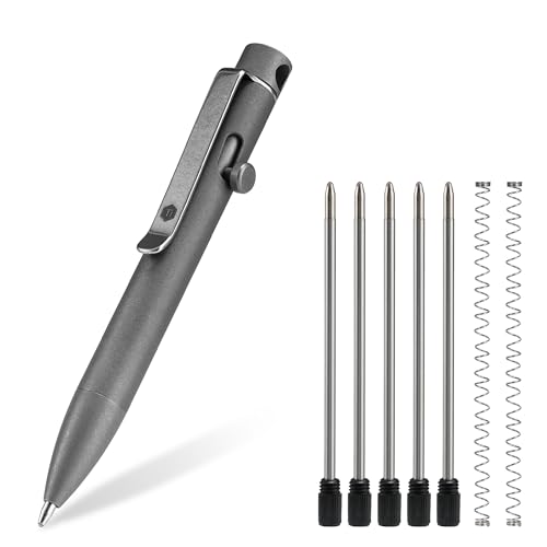 KeyUnity KP04SW Kugelschreiber aus Titanlegierung mit Clip, einziehbarer EDC-Taschenstift aus Metall für den täglichen Gebrauch von KeyUnity