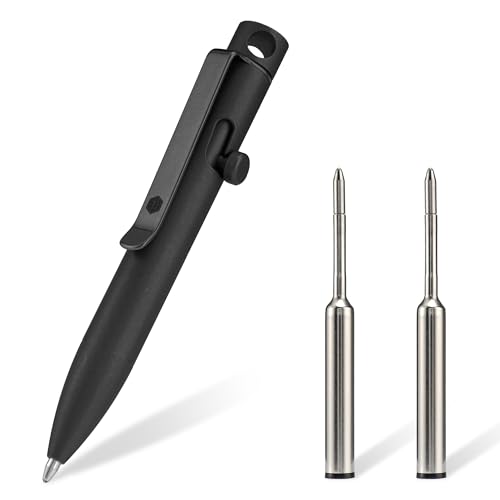KeyUnity KP05BK Kugelschreiber aus Titanlegierung mit Clip, einziehbarer EDC-Taschenstift aus Metall Ballpoint Pen für den täglichen Gebrauch KeyUnity KP05BK Kugelschreiber aus Titanlegierung mit Clip, einziehbarer EDC-Taschenstift aus Metall Ballpoint Pen für den täglichen Gebrauch von KeyUnity