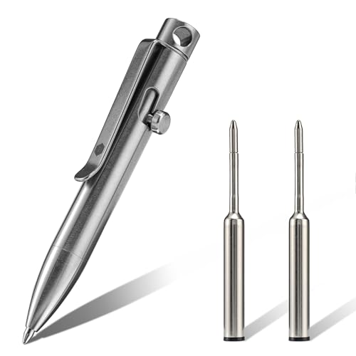 KeyUnity KP05ST Kugelschreiber aus Titanlegierung mit Clip, einziehbarer EDC-Taschenstift aus Metall für den täglichen Gebrauch von KeyUnity
