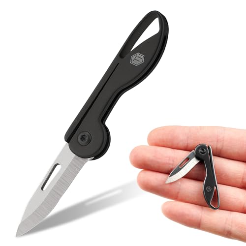 KeyUnity Mini-EDC-Messer – Kompaktes Titan-Klappmesser mit Schlüsselloch, perfekt für Alltag und Outdoor (MK-KK05BK) von KeyUnity