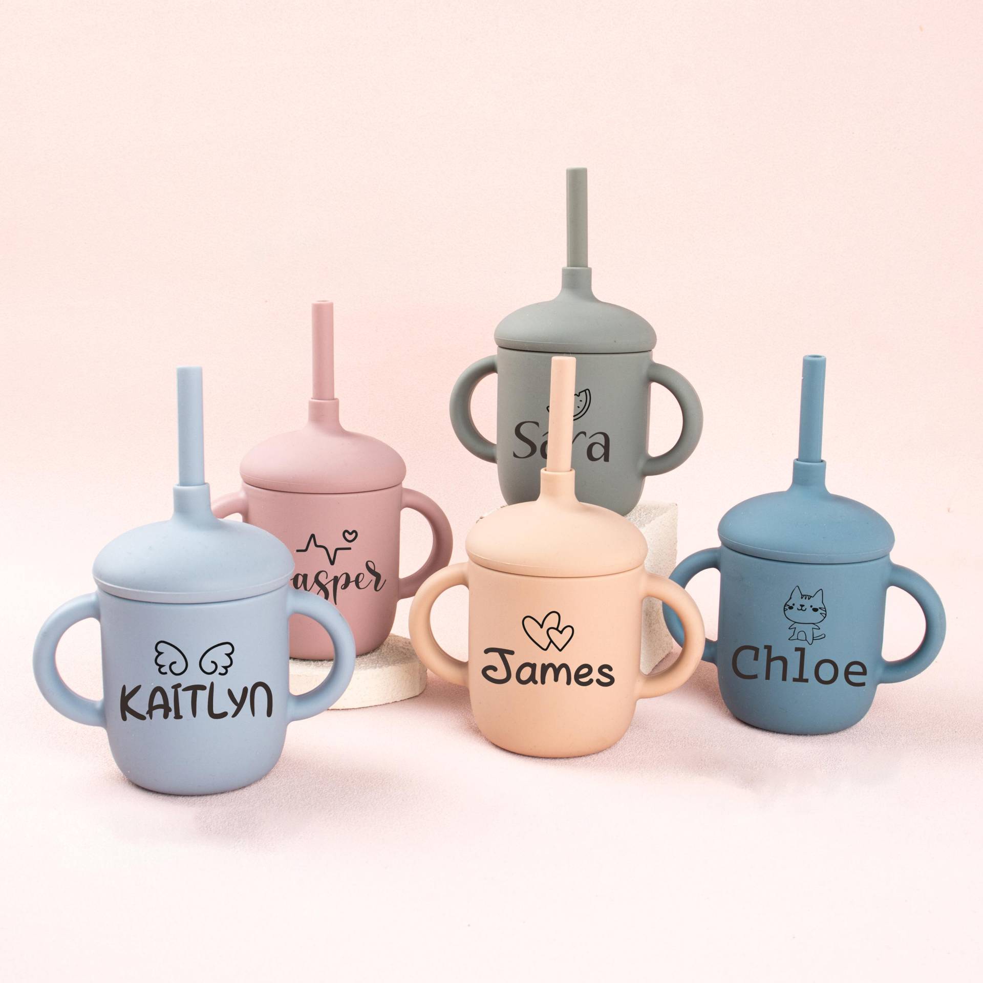 Custom Name Silicone Straw Sippy Cup For Baby, Engraved Non-Spill Toddler Training 150Ml, Toddler Tumbler With Straw, 1St Birthday Gift Custom Name Silicone Straw Sippy Cup For Baby, Engraved Non-Spill Toddler Training 150Ml, Toddler Tumbler With Straw, 1St Birthday Gift von KeychainGeschenke
