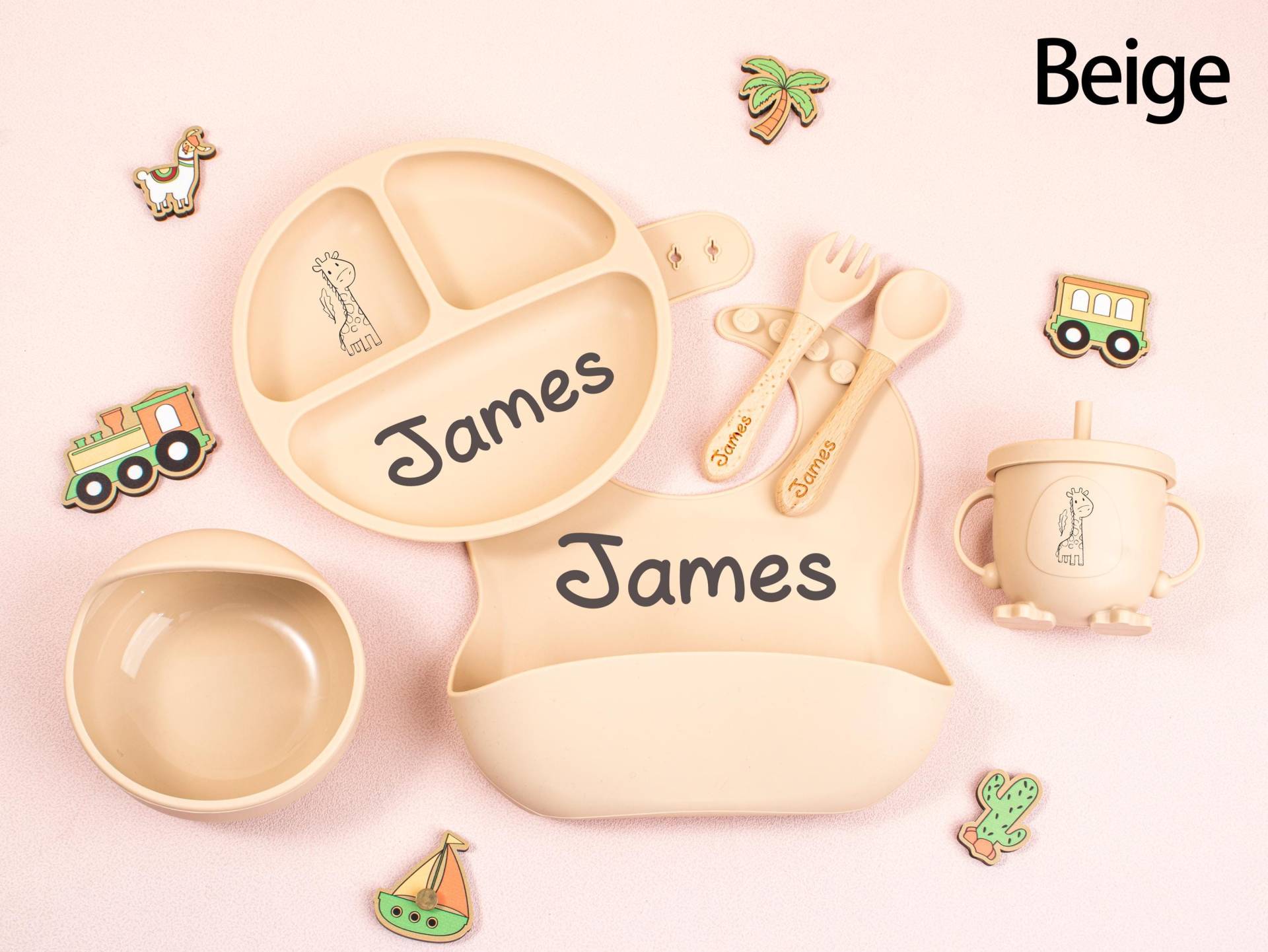 Personalized Engraved Baby Dining Set, Cartoon Weaning Set For Toddler Kids, Feeding With Name, Baby Shower Gift, Silicone Personalized Engraved Baby Dining Set, Cartoon Weaning Set For Toddler Kids, Feeding With Name, Baby Shower Gift, Silicone von KeychainGeschenke