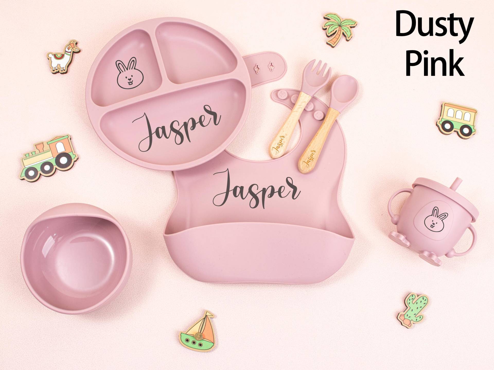Personalized Engraved Baby Dining Set, Cartoon Weaning Set For Toddler Kids, Feeding With Name, Baby Shower Gift, Silicone Personalized Engraved Baby Dining Set, Cartoon Weaning Set For Toddler Kids, Feeding With Name, Baby Shower Gift, Silicone von KeychainGeschenke