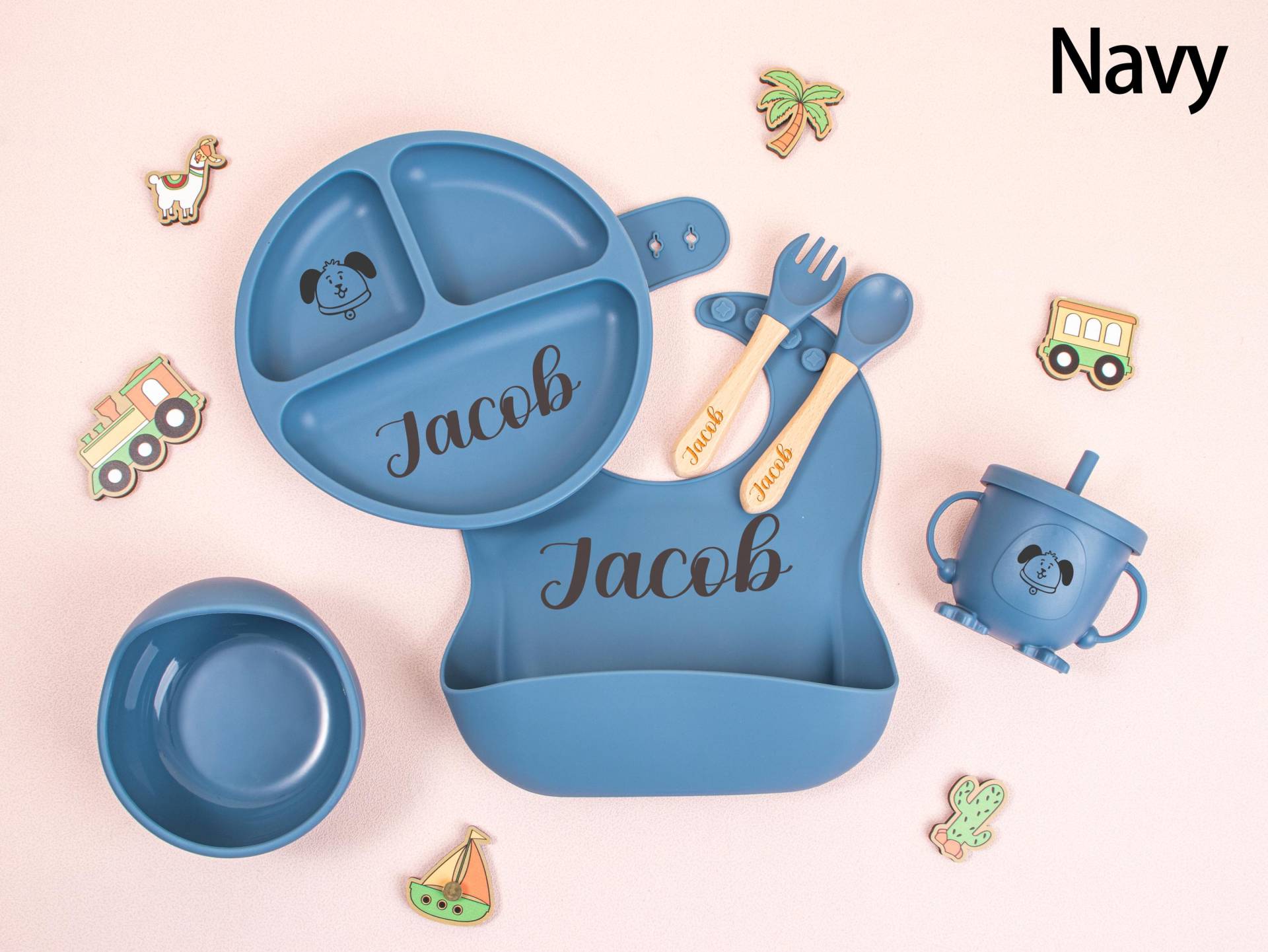 Personalized Engraved Baby Dining Set, Cartoon Weaning Set For Toddler Kids, Feeding With Name, Baby Shower Gift, Silicone Personalized Engraved Baby Dining Set, Cartoon Weaning Set For Toddler Kids, Feeding With Name, Baby Shower Gift, Silicone von KeychainGeschenke
