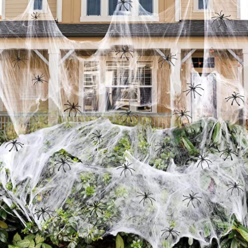 Halloween Deko,400g Dehnbare Halloween Spinnenweben mit 80 Stück Realistische Kunststoff Spinnen Halloween Outdoor Spinnennetz Halloween Spinngewebe für Halloween Party Garten Spukhaus Hof Decoration Halloween Deko,400g Dehnbare Halloween Spinnenweben mit 80 Stück Realistische Kunststoff Spinnen Halloween Outdoor Spinnennetz Halloween Spinngewebe für Halloween Party Garten Spukhaus Hof Decoration von Keyoung ㅤ