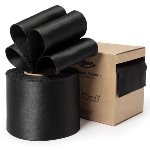 Keypan Black Satin Ribbon Double-Faced Wired Ribbons for Gift Wrapping Flower Bouquet Bows Wedding Invitation Christmas Decor Crafts 2-1/2 Inch 10 Yards Keypan Black Satin Ribbon Double-Faced Wired Ribbons for Gift Wrapping Flower Bouquet Bows Wedding Invitation Christmas Decor Crafts 2-1/2 Inch 10 Yards von Keypan