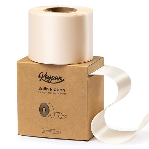 Keypan Light Champagne Satinband 6,3 cm x 22,9 m Double-Faced Geschenkband Breit für Geschenkverpackung, Blumensträuße, Schleifenherstellung, DIY Handwerk,Geburtstags und Hochzeitsdekorationen Keypan Light Champagne Satinband 6,3 cm x 22,9 m Double-Faced Geschenkband Breit für Geschenkverpackung, Blumensträuße, Schleifenherstellung, DIY Handwerk,Geburtstags und Hochzeitsdekorationen von Keypan