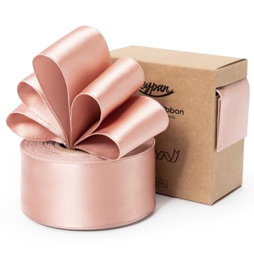Keypan Rose Gold 38mm X 9.14m Satinband Double-Faced verdrahtet Bänder für Geschenkverpackungen Blumenstrauß Bögen Hochzeit Einladung Weihnachten Dekoration Handwerk von Keypan
