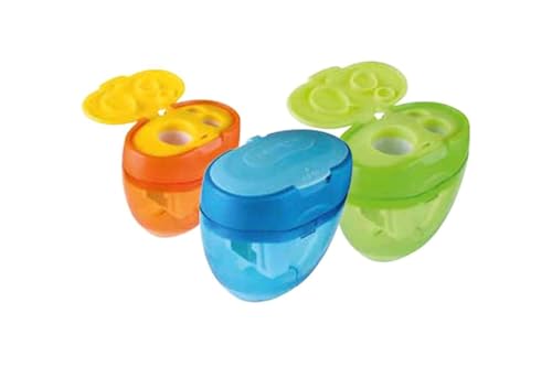 Dreifachspitzdose, Dosenspitzer Doppelspitzdose Bleistifte, Farbstifte und Jumbo Buntstifte (8+11+16 mm) Orange. von KEYROAD