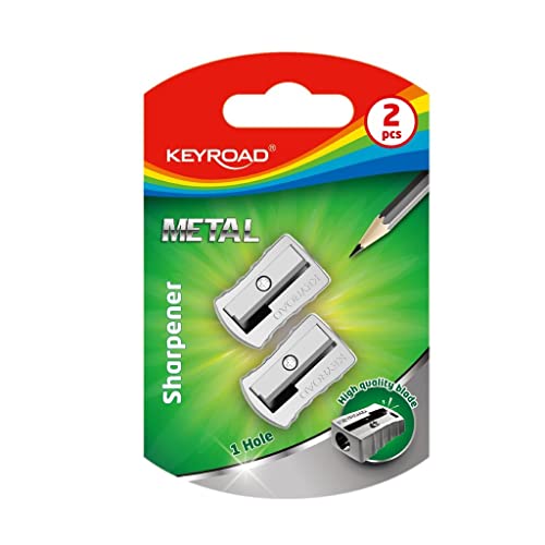 KEYROAD Ergonomischer Anspitzer Einzeln / 2 Stück/aus Aluminium/Klingen aus Stahl/von Bleistiften und Buntstiften/Blister/Für Kindergarten Vorschule und Büro Schule KEYROAD Ergonomischer Anspitzer Einzeln / 2 Stück/aus Aluminium/Klingen aus Stahl/von Bleistiften und Buntstiften/Blister/Für Kindergarten Vorschule und Büro Schule von Keyroad