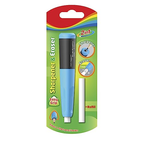 KEYROAD Ergonomischer Anspitzer Einzeln 2-in-1 mit Radiergummi / 1 Stück/Kunststoff/Klingen aus Stahl/von Bleistiften und Buntstiften/Blister - Mischfarben KEYROAD Ergonomischer Anspitzer Einzeln 2-in-1 mit Radiergummi / 1 Stück/Kunststoff/Klingen aus Stahl/von Bleistiften und Buntstiften/Blister - Mischfarben von Keyroad
