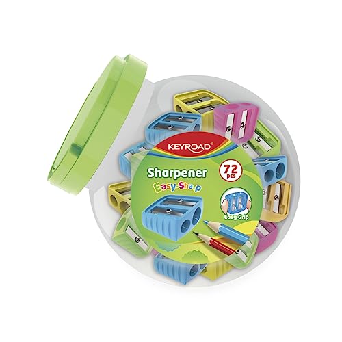 KEYROAD Ergonomischer Doppel-Anspitzer / 72 Stück/aus Kunststoff/Klingen aus Stahl/von Bleistiften und Buntstiften/Mischfarben/Für Kindergarten Vorschule und Schule/in einer Tube KEYROAD Ergonomischer Doppel-Anspitzer / 72 Stück/aus Kunststoff/Klingen aus Stahl/von Bleistiften und Buntstiften/Mischfarben/Für Kindergarten Vorschule und Schule/in einer Tube von Keyroad