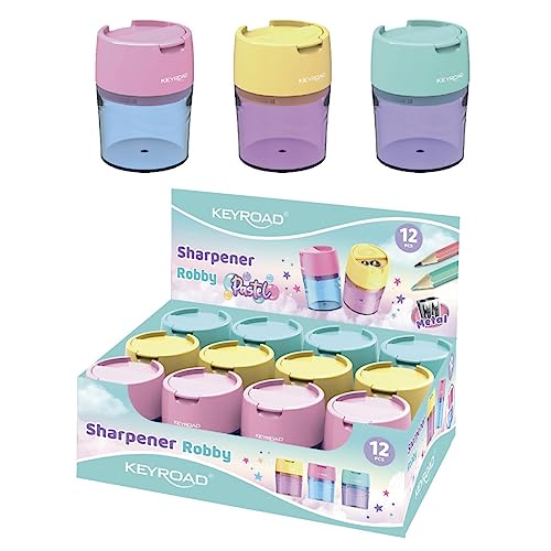 KEYROAD Ergonomischer Doppel-Anspitzer Pastell / 12 Stück/Klingen aus Stahl/von Bleistiften und Buntstiften/Für Kindergarten Vorschule und Schule/Sharpener Spitzer KEYROAD Ergonomischer Doppel-Anspitzer Pastell / 12 Stück/Klingen aus Stahl/von Bleistiften und Buntstiften/Für Kindergarten Vorschule und Schule/Sharpener Spitzer von Keyroad