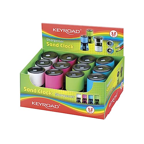 KEYROAD Ergonomischer Doppel-Anspitzer SAND CLOCK / 12 Stück/Klingen aus Stahl/von Bleistiften und Buntstiften/Für Kindergarten Vorschule und Schule/Sharpener Spitzer von Keyroad