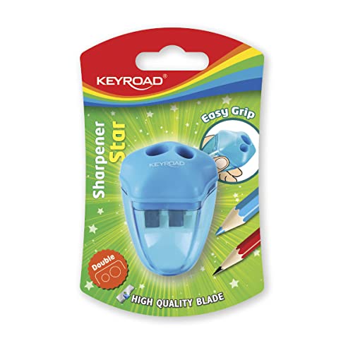 KEYROAD Ergonomischer Doppel-Anspitzer Star 1 Stück/Kunststoff/Klingen aus Stahl/von Bleistiften und Buntstiften/Blister - Mischfarben/Für Kindergarten Vorschule und Schule KEYROAD Ergonomischer Doppel-Anspitzer Star 1 Stück/Kunststoff/Klingen aus Stahl/von Bleistiften und Buntstiften/Blister - Mischfarben/Für Kindergarten Vorschule und Schule von Keyroad