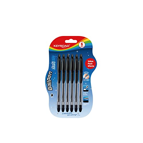 Keyroad Kugelschreiber 0,7 mm/ 6 Stück/Schwarz Tinte/Loch zum Aufhängen Blister/das Büro Vorschule und Schule/Farbe: Schwarz/Mit ergonomischem Griff Keyroad Kugelschreiber 0,7 mm/ 6 Stück/Schwarz Tinte/Loch zum Aufhängen Blister/das Büro Vorschule und Schule/Farbe: Schwarz/Mit ergonomischem Griff von Keyroad