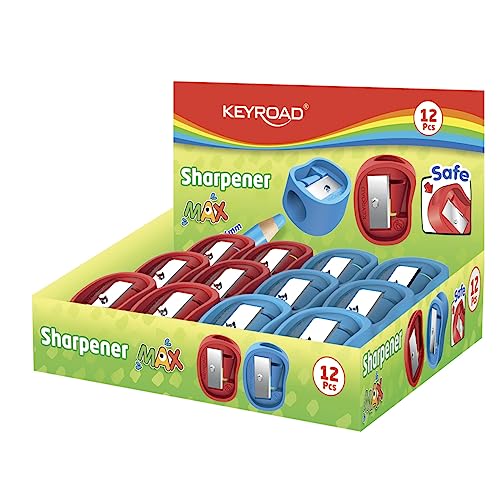KeyRoad Ergonomischer Anspitzer Einzeln / 12 Stück/aus Kunststoff/Klingen aus Stahl/von Bleistiften und Buntstiften/Mischfarben/Für Kindergarten Vorschule und Schule KeyRoad Ergonomischer Anspitzer Einzeln / 12 Stück/aus Kunststoff/Klingen aus Stahl/von Bleistiften und Buntstiften/Mischfarben/Für Kindergarten Vorschule und Schule von Keyroad