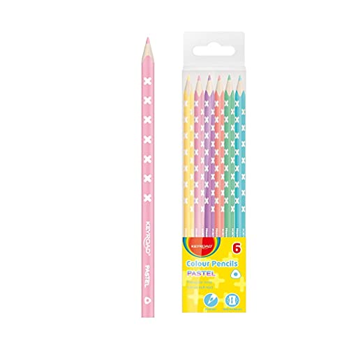 Keyroad Buntstifte Pastellfarbenstifte Dreikantform - 6 Stück/Mischfarben/Erwachsene und Kinder/Weicher Graphit/Loch zum Aufhängen, KR971871 Keyroad Buntstifte Pastellfarbenstifte Dreikantform - 6 Stück/Mischfarben/Erwachsene und Kinder/Weicher Graphit/Loch zum Aufhängen, KR971871 von Keyroad