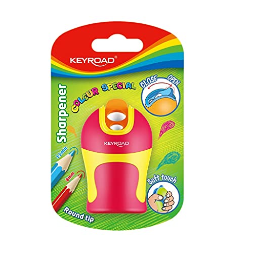 Keyroad Ergonomischer Doppel-Anspitzer Soft Touch/ 1 Stück/Kunststoff/Klingen aus Stahl/von Bleistiften und Buntstiften/Blister - Mischfarben/für Kindergarten Vorschule und Schule, KR971524 Keyroad Ergonomischer Doppel-Anspitzer Soft Touch/ 1 Stück/Kunststoff/Klingen aus Stahl/von Bleistiften und Buntstiften/Blister - Mischfarben/für Kindergarten Vorschule und Schule, KR971524 von Keyroad
