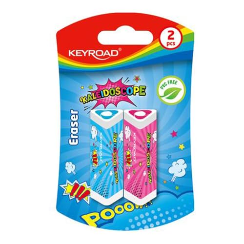 Keyroad KR971852 Universal-Radiergummi Dreieckig/ 2 Stück Blister/Mischfarben/aus Thermoplastischem Gummi Höchster Qualität/Kinder Kleine Lustige Radiergummi von Keyroad