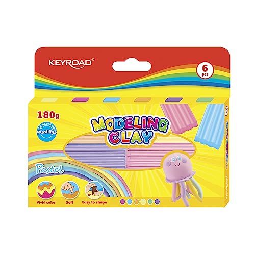 Keyroad KR972525 Modelliermasse Plastilin-Knete Pastell/ 6 Stück à 30 Gramm, Mix Keyroad KR972525 Modelliermasse Plastilin-Knete Pastell/ 6 Stück à 30 Gramm, Mix von Keyroad