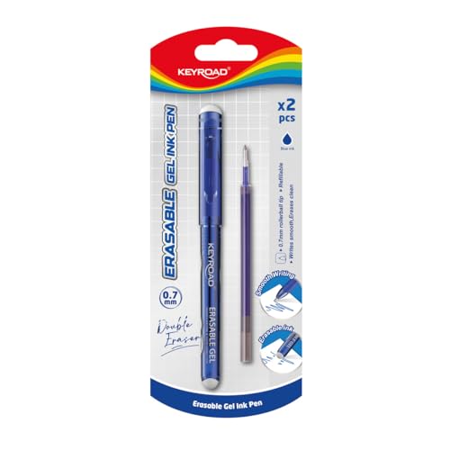 Keyroad Löschbarer Kugelschreiber 0,7 mm, Radierbarer Kugelschreibervereint mit Ersatzminen, Blister, Blau Stifte Keyroad Löschbarer Kugelschreiber 0,7 mm, Radierbarer Kugelschreibervereint mit Ersatzminen, Blister, Blau Stifte von Keyroad