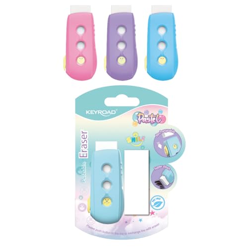 Keyroad Radiergummi für Kinder, Pastell Lustige Radiergummis, 1 Zusätzliche Mine Erasers for Kids, Schieber, Blister, Farbmix Keyroad Radiergummi für Kinder, Pastell Lustige Radiergummis, 1 Zusätzliche Mine Erasers for Kids, Schieber, Blister, Farbmix von Keyroad