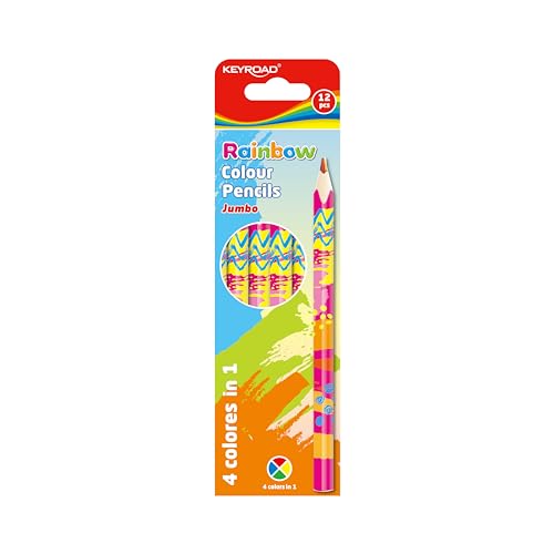 Keyroad Regenbogen Buntstifte Sechskant - 12 Stück/Weicher Graphit/Mischfarben/Erwachsene und Kinder/Loch zum Aufhängen, KR971762 Keyroad Regenbogen Buntstifte Sechskant - 12 Stück/Weicher Graphit/Mischfarben/Erwachsene und Kinder/Loch zum Aufhängen, KR971762 von Keyroad