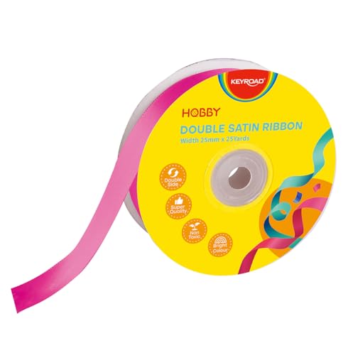 Keyroad Satinband Geschenkband / 25 x 22 mm /86m / Satinband Auf Spule, Rosa/Band, Dekoband Doppelseitig, Satin, Schleifenband Keyroad Satinband Geschenkband / 25 x 22 mm /86m / Satinband Auf Spule, Rosa/Band, Dekoband Doppelseitig, Satin, Schleifenband von Keyroad