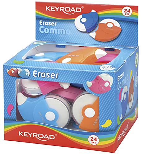 Keyroad Universal-Radiergummi 24 Stck. mit abwischbare doppelte Funktion/verpackt im Display/Mischfarben/aus Thermoplastischem Gummi Höchster Qualität/Kinder Kleine Lustige Radiergummi, KR970990 von Keyroad